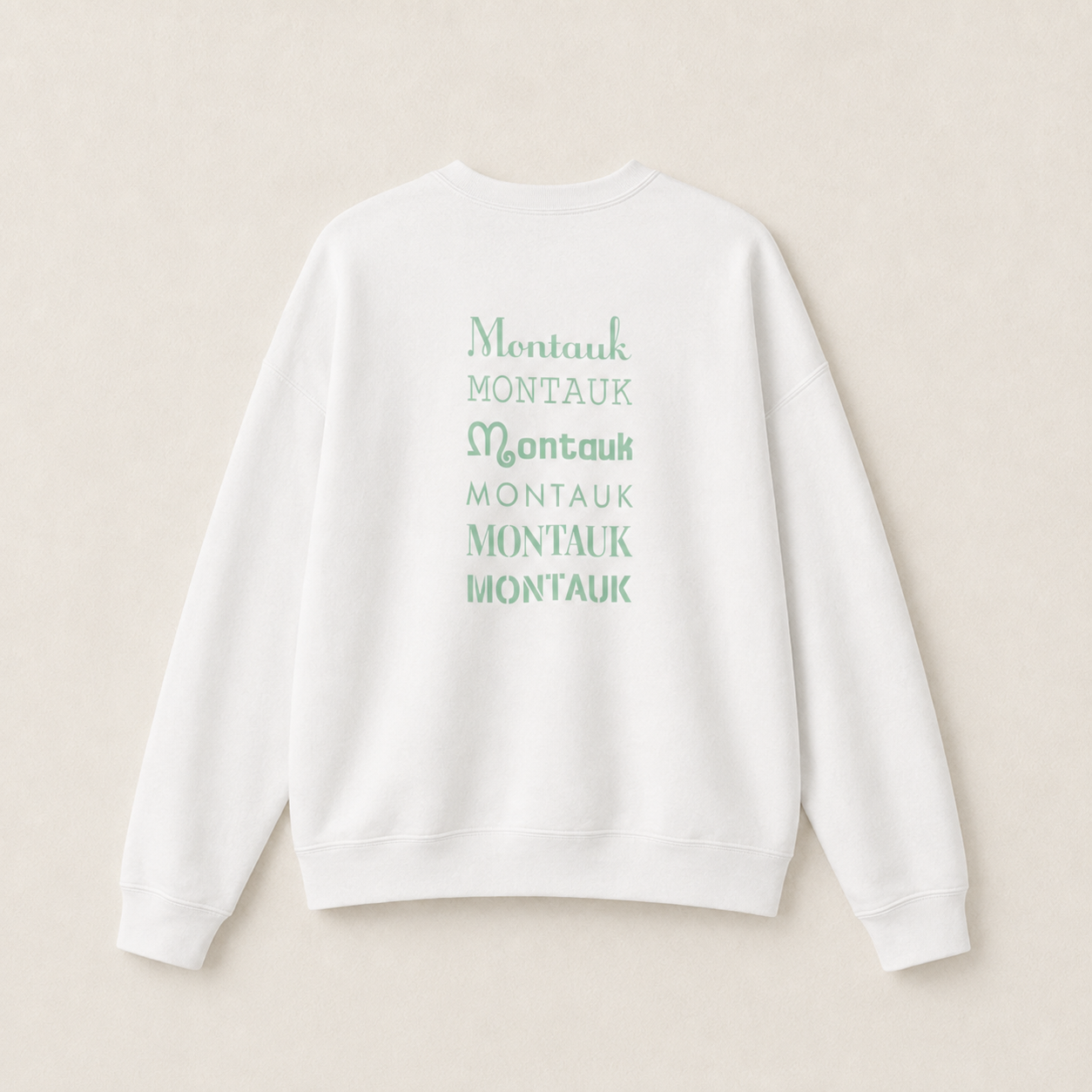 Montauker Mainstays Crewneck in white, back