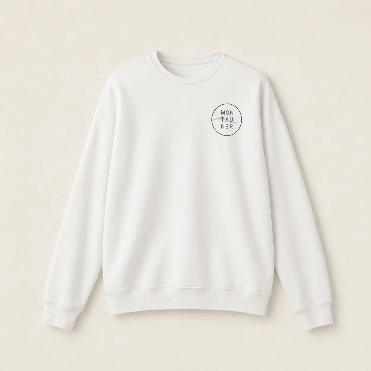 Montauker Mainstays Crewneck in white, front